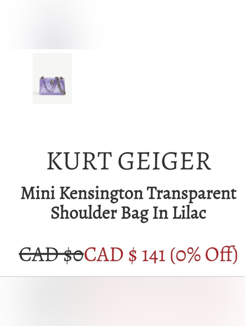 ❗️KURT GEIGER LONDON Lilac Glitter MICRO  Crossbody Bag - Picture 12 of 15